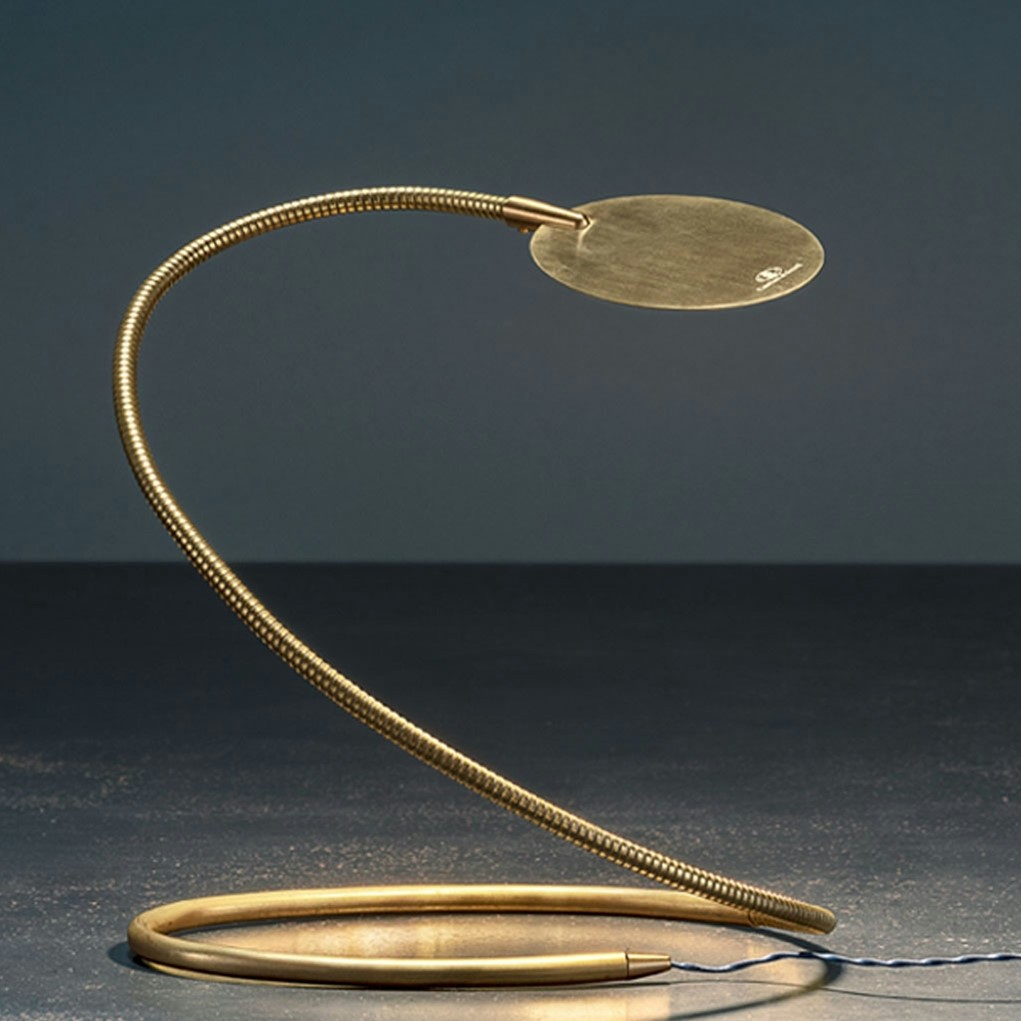 HRT Настолна лампа Herem, USB, LED 1x2,2W, безконтактен димер, brass flex shade board, Catellani&Smith_small