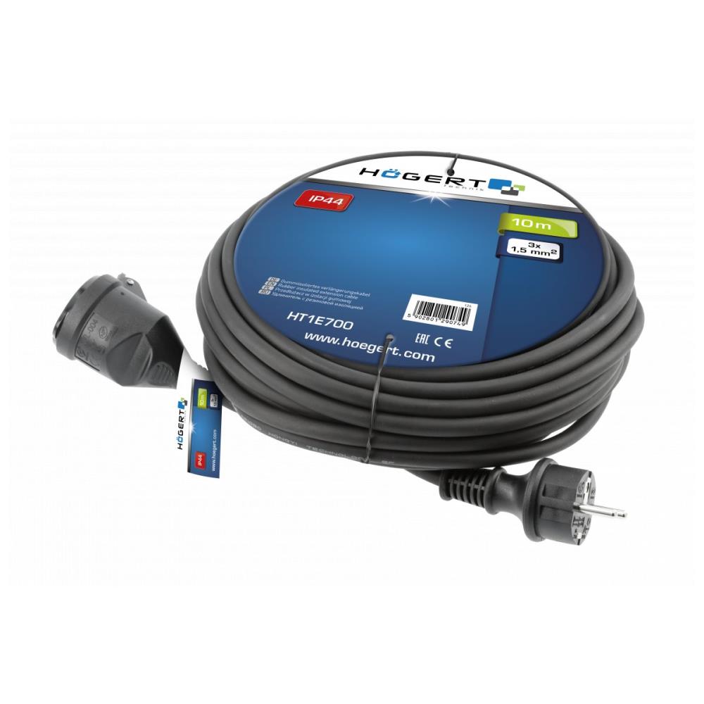 HT1E700 Удължителен кабел с контакт IP44, 3x1,5 мм, 10м, Högert_small