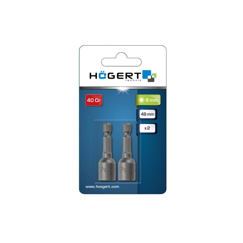 HT1S457 Накрайник за отвертка магнитен 8 мм, 1/4″, 2 бр Hogert_small
