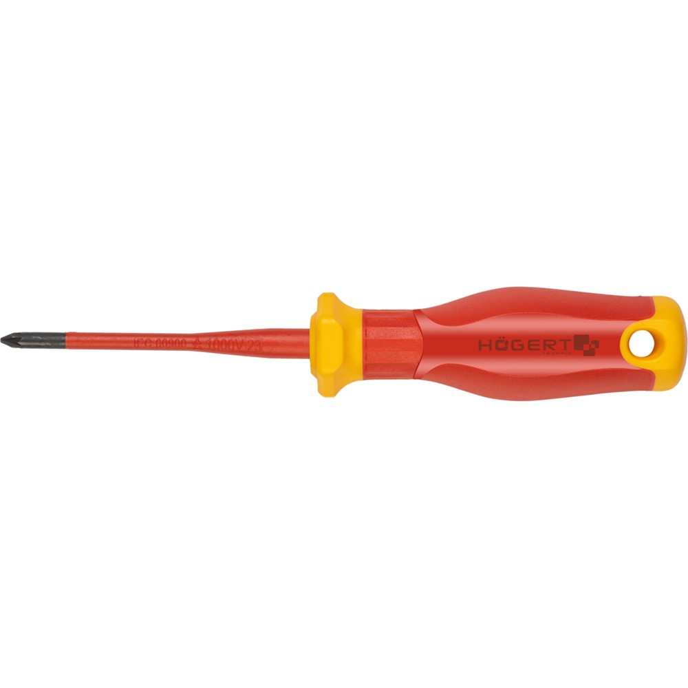 HT1S968-1 Изолирана кръстата отвертка Slim, PZ1 80мм, 1000V, Hoegert