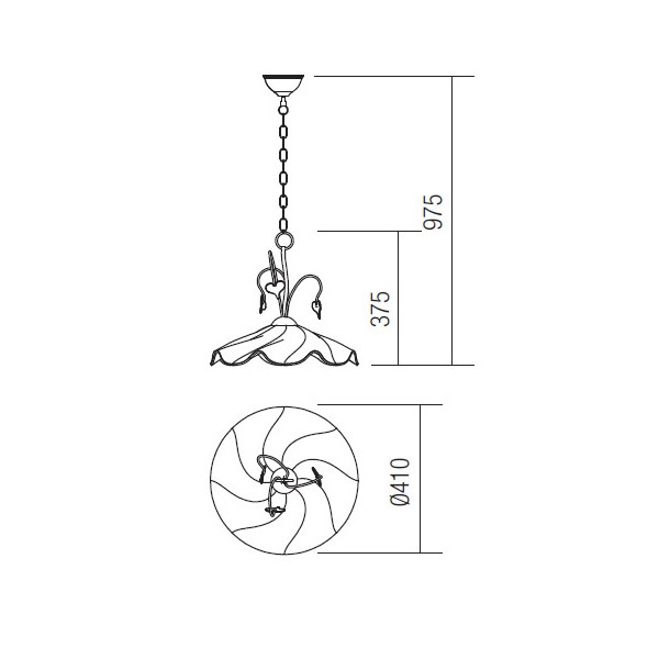 IDL P1 05 Окачване DALILA SUSP 1X42W E27 ORO ROSSO, Incanti_small