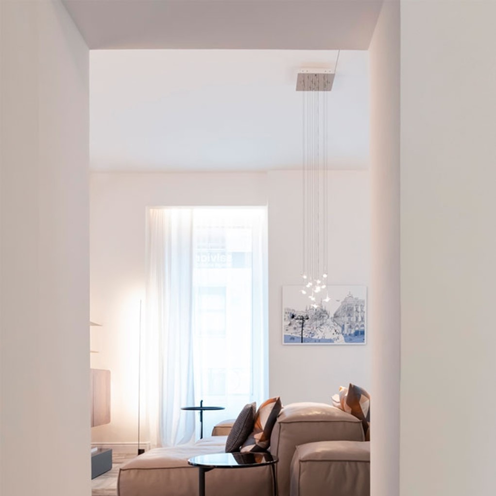 JO9QLVO Висяща лампа Jackie O 30x30cm 9x1W 24V LED, satin steel, Catellani&Smith_small