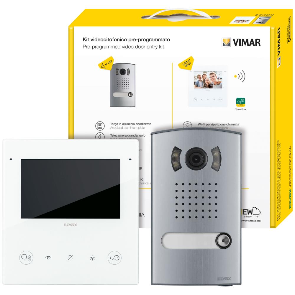 K40515.E Еднофамилен видеодомофонен комплект Due Fili Plus Wi-Fi 5