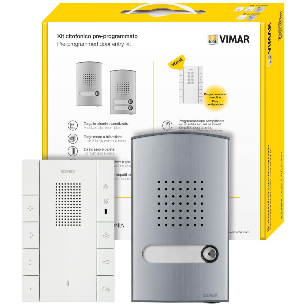 K40547.E Еднофамилен аудиодомофонен комплект Due Fili Plus, 6 бутона VIMAR_small