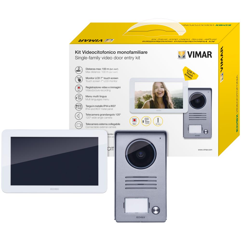 K40915 Еднофамилен видеодомофонен комплект, 7' hands-free touch screen LCD дисплей, О.М. Vimar_small