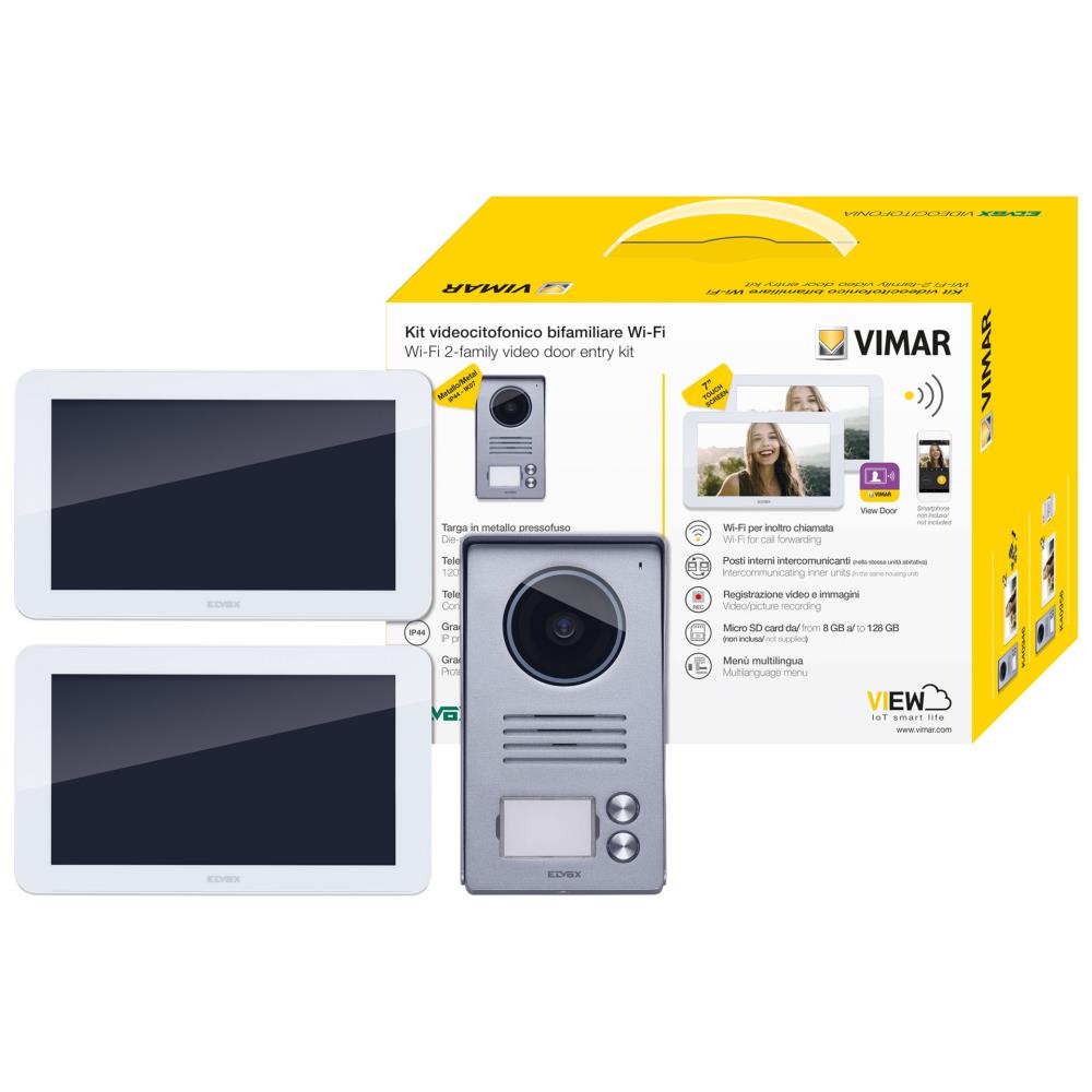K40946 Двуфамилен видеодомофонен комплект, Wi-Fi 7' hands-free touch screen LCD дисплей, О.М. Vimar_small