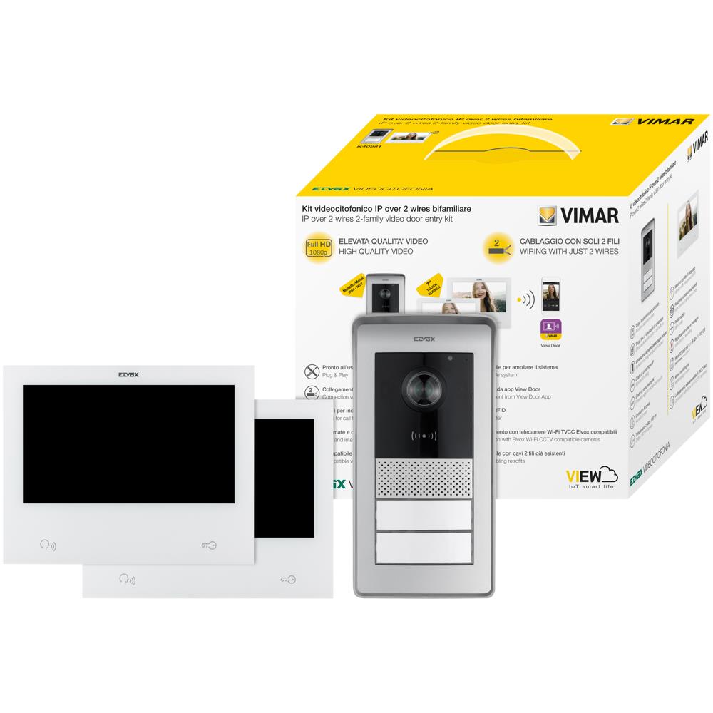 K40981 Двуфамилен видеодомофонен кит 7' IP технология по двупроводна линия. Vimar_small