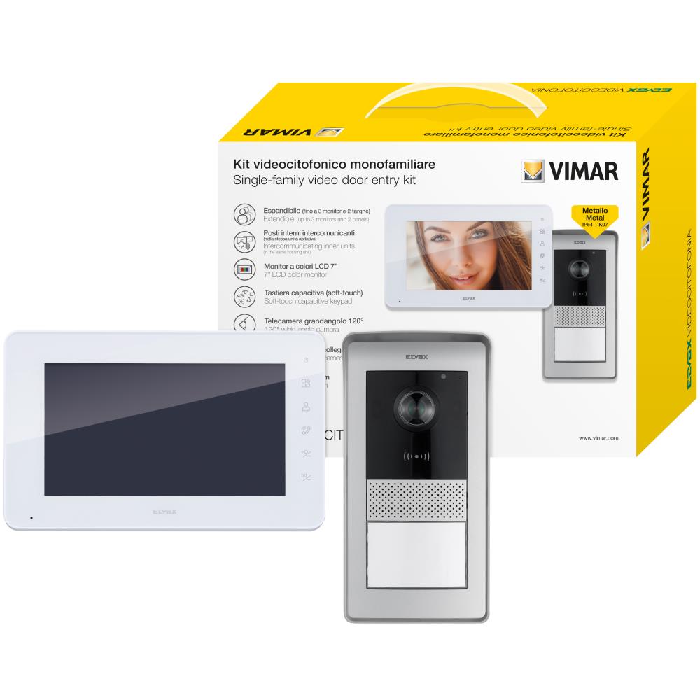 K42930 Еднофамилен комплект 7 инча видео RFID DIN шина Vimar_small