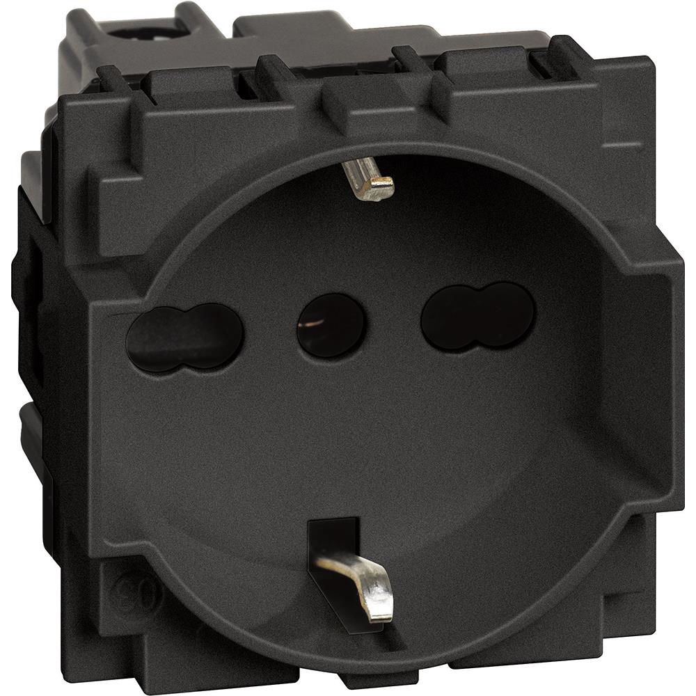 KG4140A16 - Комб. контакт 2P+E 16A 250V,детска з-а,итал./немски станд.,черен 2M Bticino Living now_small