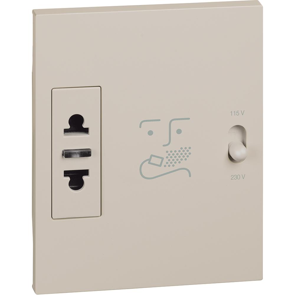 KM4177 Контакт за самобръсначка - 230V 50/60 Hz - 115/230V. 20 VA,пясък 3M Bticino Living now