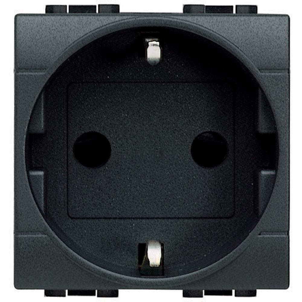 L4141 Контакт шуко 16А Антрацит 2М Bticino Living Light_small