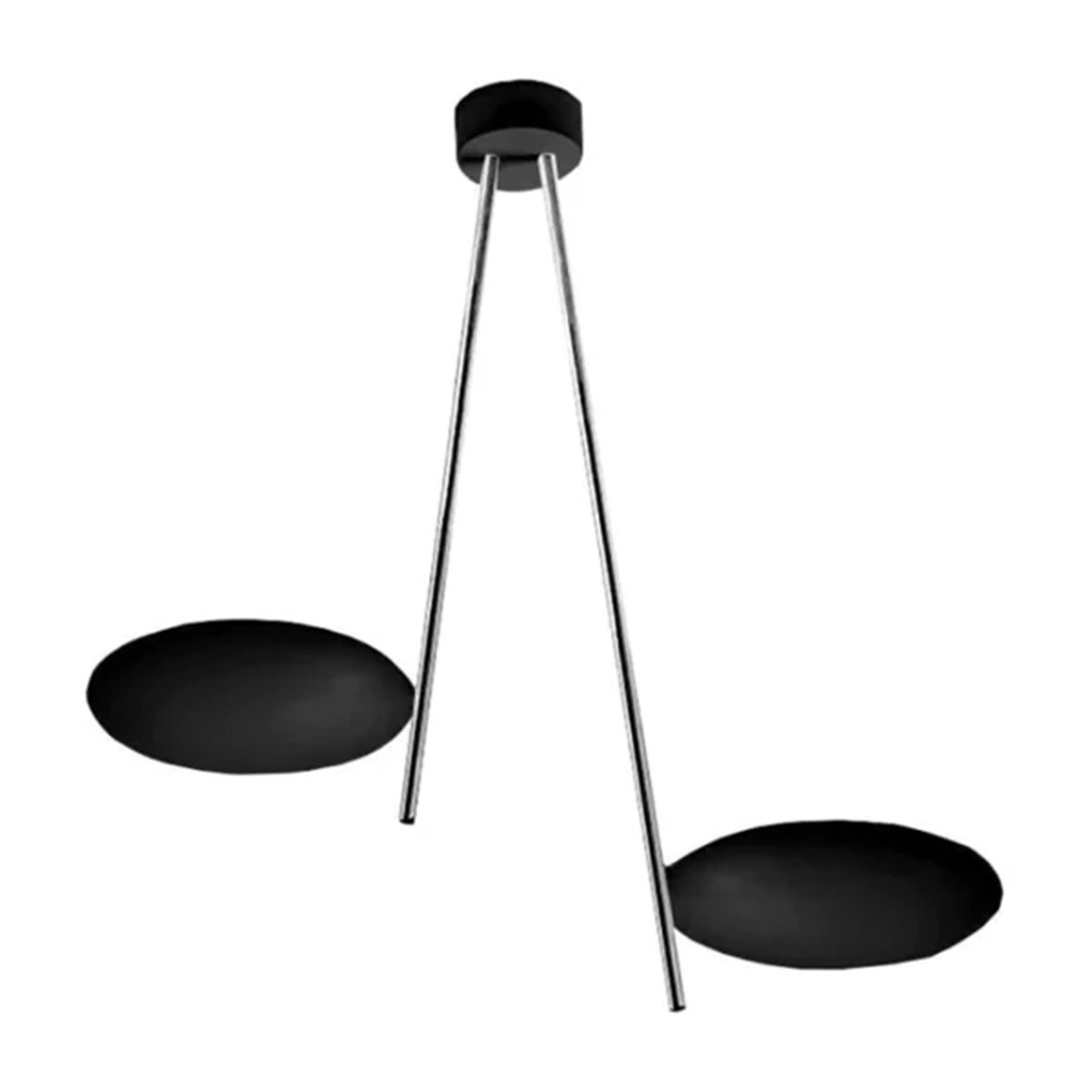 LC22 Плафониера Lederam C2 2x15W LED, black/satin/black, Catellani&Smith