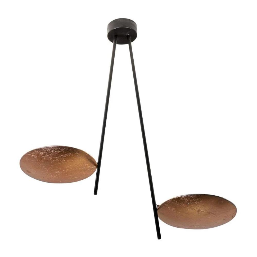 LC24 Плафониера Lederam C2 2x15W LED, copper/black/black, Catellani&Smith