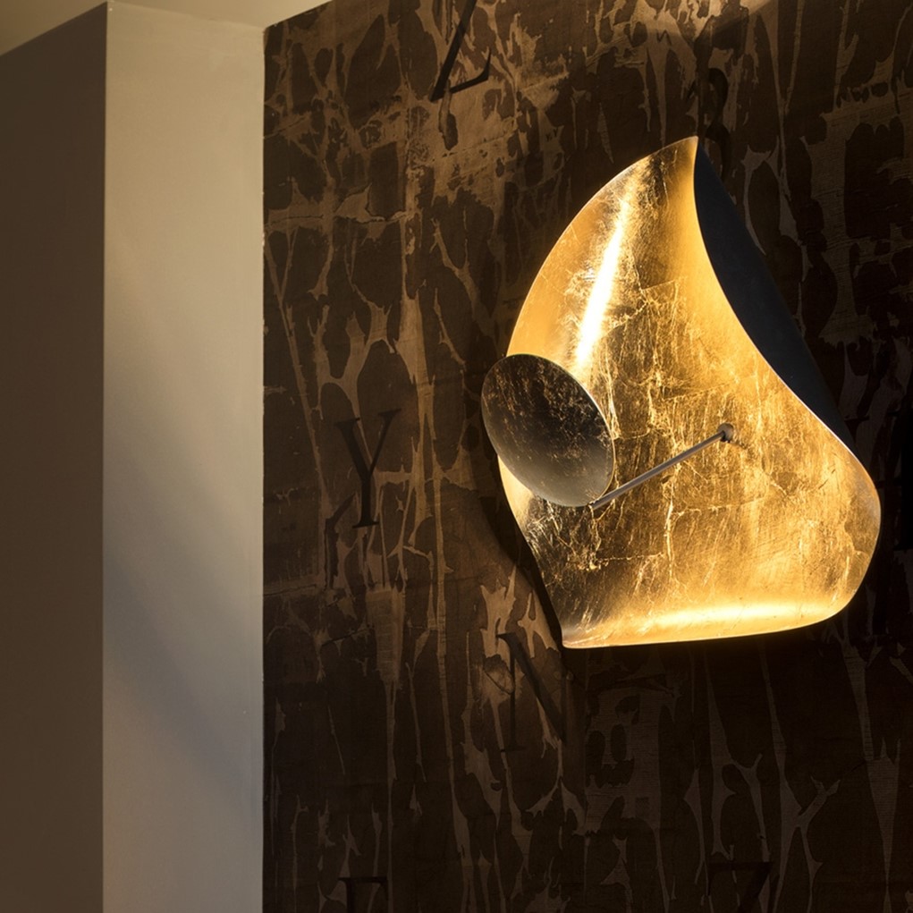 LCWS16 Плафониера/Аплик Lederam Manta CWS1 1x15W LED, white/gold, Catellani&Smith_small