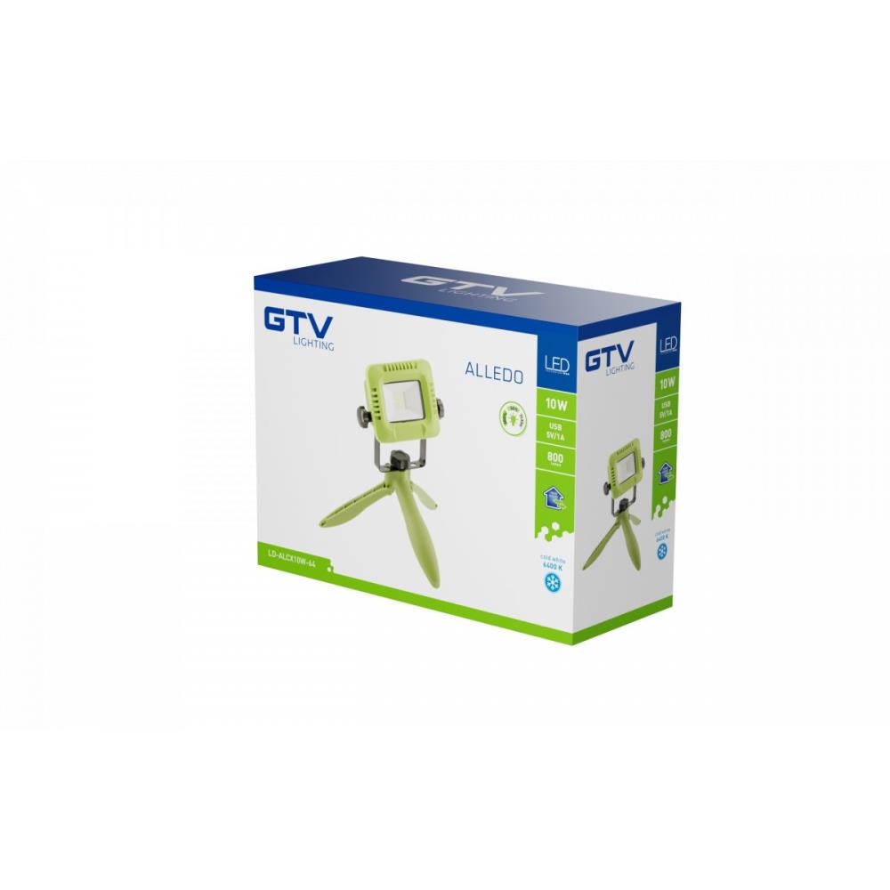 LD-ALCX10W-64 LED Прожектор с батерия 10W, 800lm, AC220-240V, 50/60 Hz, IP54, 120°, 6400K GTV_small