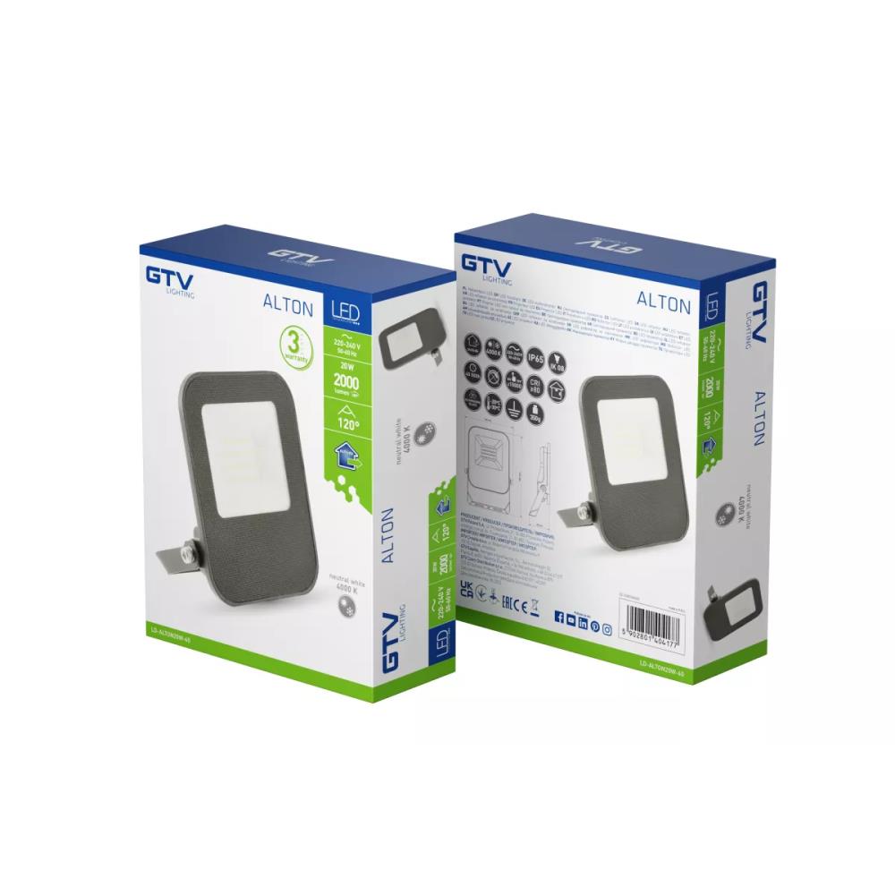 LD-ALTON20W-40 LED Прожектор 20W ALTON 4000K, 2000lm, AC220-240V, 50/60 Hz, 110⁰, IP65, черен GTV_small