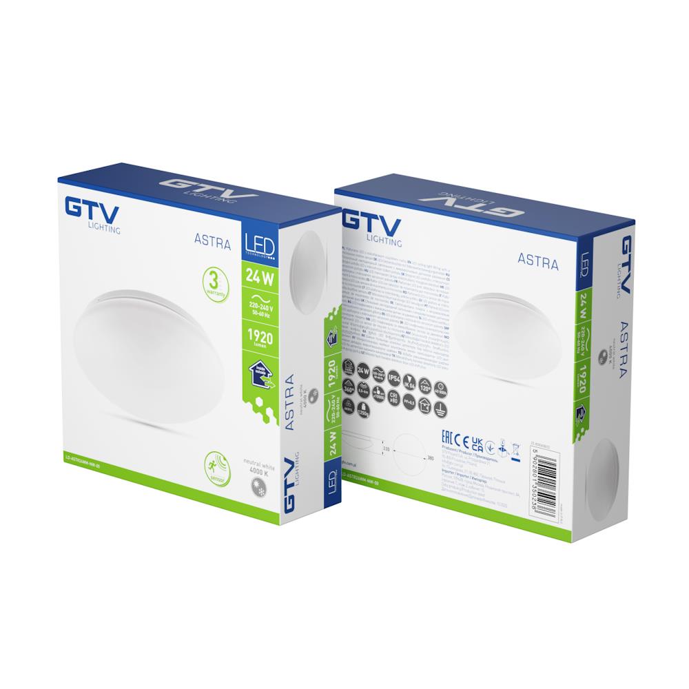 LD-ASTR24WM-NW-00 Плафон ASTRA LED, микровълнов сензор, Ø375mm, 4000K, 24W, 1920lm, AC230V, IP54 GTV_small