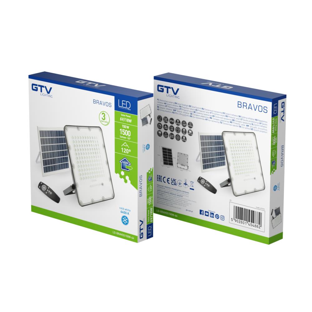 LD-BRAVOS150W-64 Соларен прожектор BRAVOS, 150W, 1500lm, 6400K, IP65, 120° GTV_small