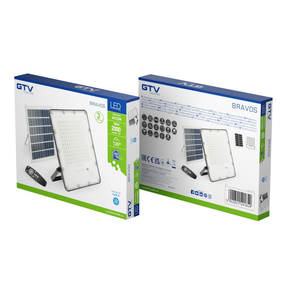 LD-BRAVOS200W-64 Соларен прожектор BRAVOS, 200W, 2000lm, 6400K, IP65, 120° GTV_small