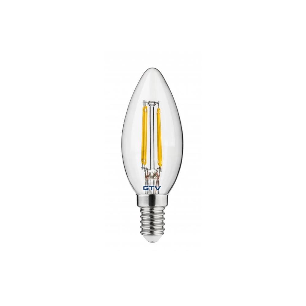 LD-C35FL4-40 LED лампа 4W, C35, E14 , 4000K  FILAMENT,  AC220-240V 360°, 440 lm  GTV_small