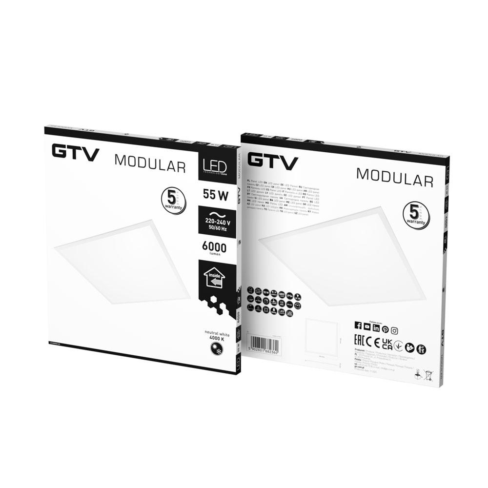 LD-MOD5560-NB LED панел MODULAR 55W 6000lm 4000К 595x595mm IP54, GTV_small