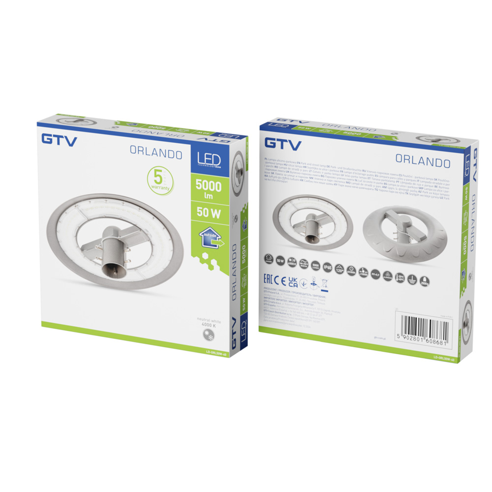 LD-ORL50W-40 Парково осветително тяло ORLANDO LED 50W 5000lm 4000K 120° IP65 за стълб Ф60мм, GTV_small