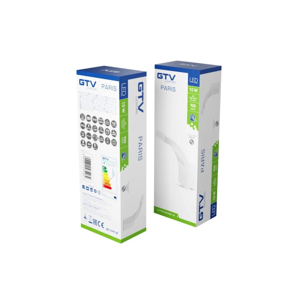 LD-PAR10W40BC-00 LED Стенно осветление PARIS 10W, 900lm,IP54,AC220-240V,50/60Hz,4000K,бял GTV_small