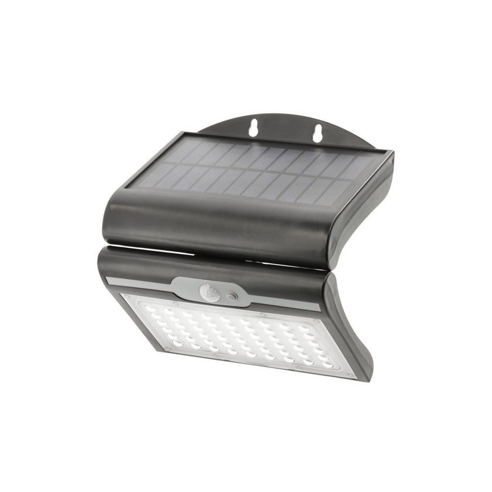 LD-RAMOS50W-CW-10 Фасаден LED аплик Ramos, 6400K 300 lm, 3.7V, 1800 mAh, IP44, сензор за движение, соларно захранване, black, GTV_small