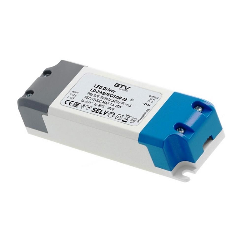 LD-ZASPRO12W-30 Захранване LED PRO - 12W, 220-240VAC/12VDC, IP20, 120/42/27mm GTV_small