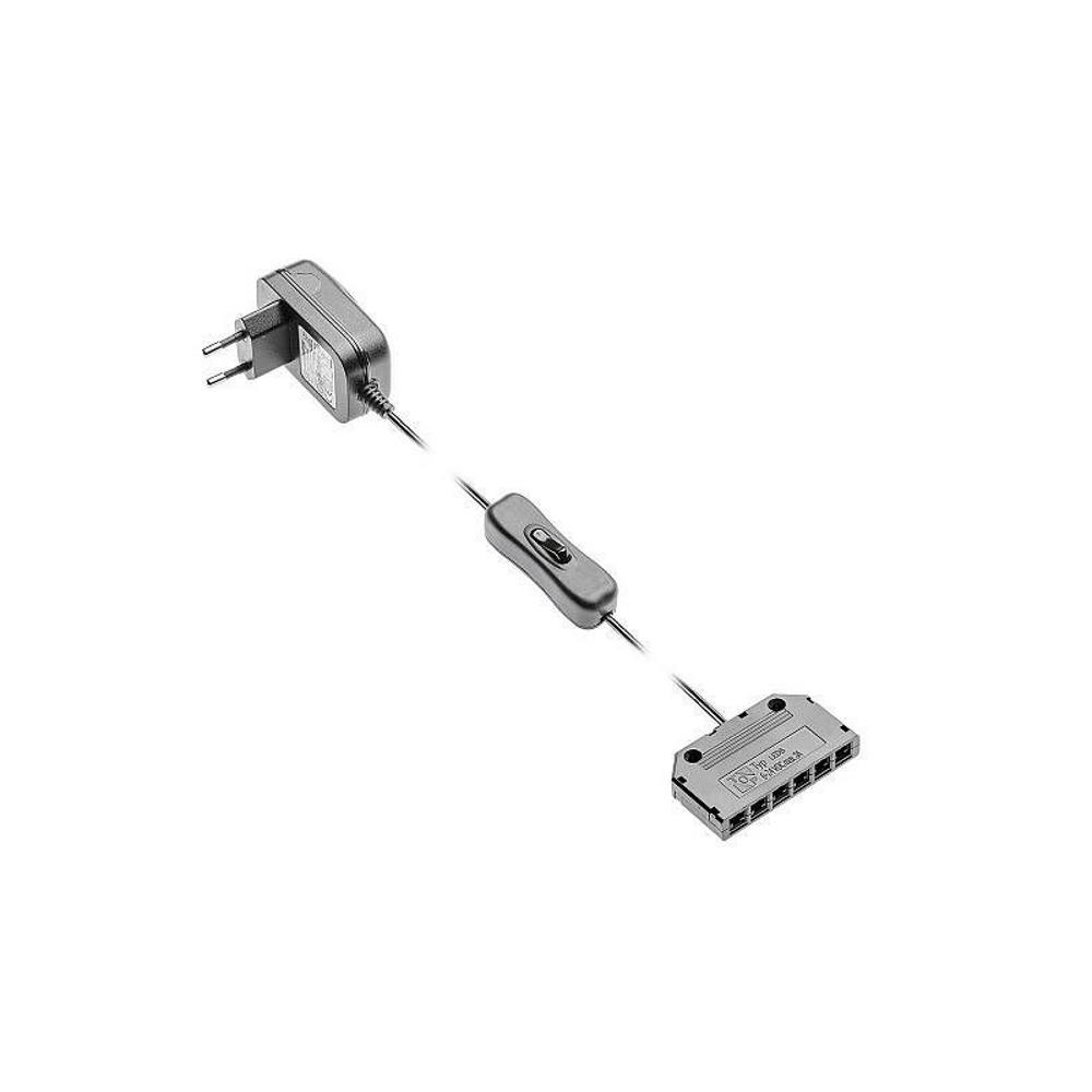 LD-ZWND12-10 К-т захр.за 6  LED клипса - 12W, 220-240VAC/12VDC, IP20, 1+1m + ключ + дистрибутор GTV_small
