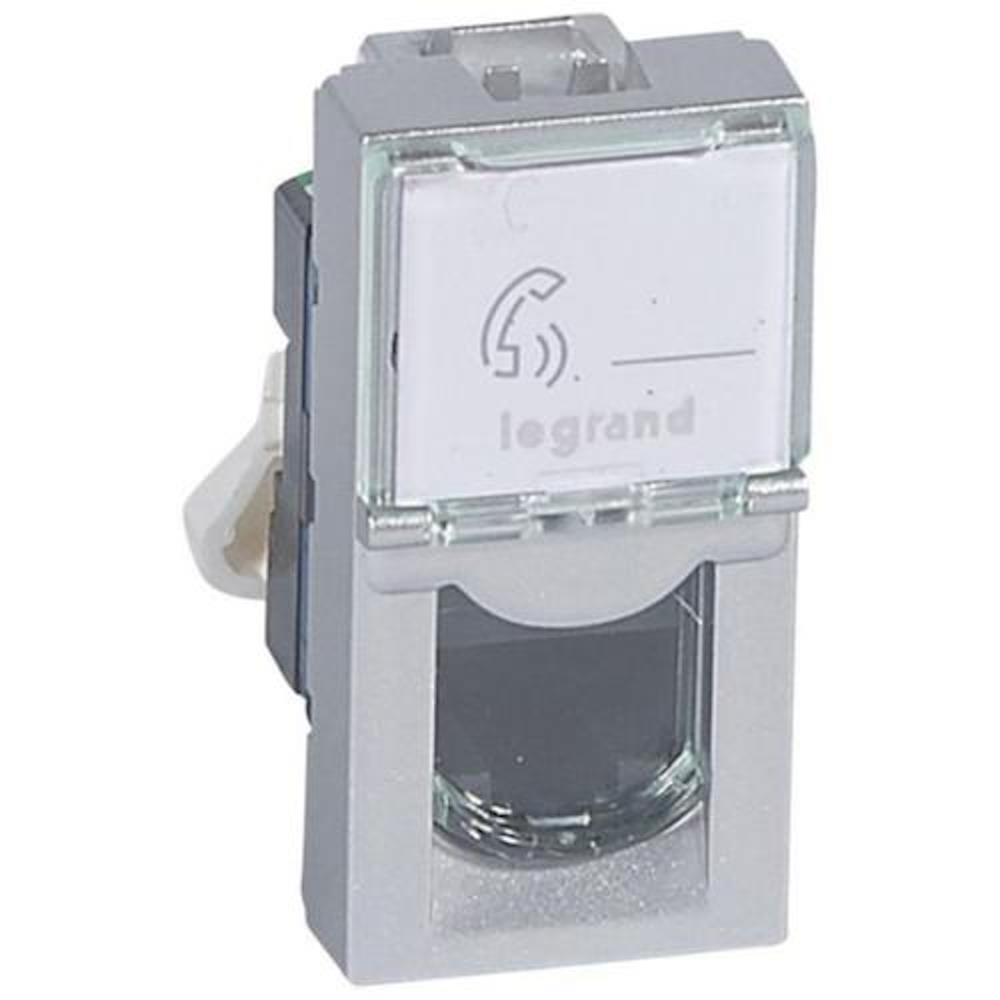 079452 Розетка RJ45 кат.5e FTP 1м Mosaic алуминий, Legrand