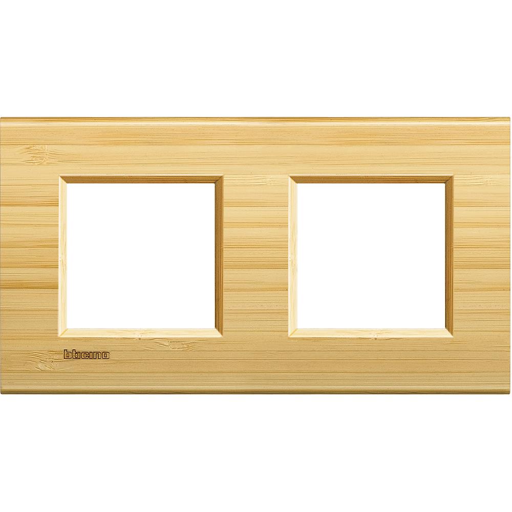 LNA4802M2LBA  Рамка 2x2M 71mm Living Light Square Bamboo Bticino_small