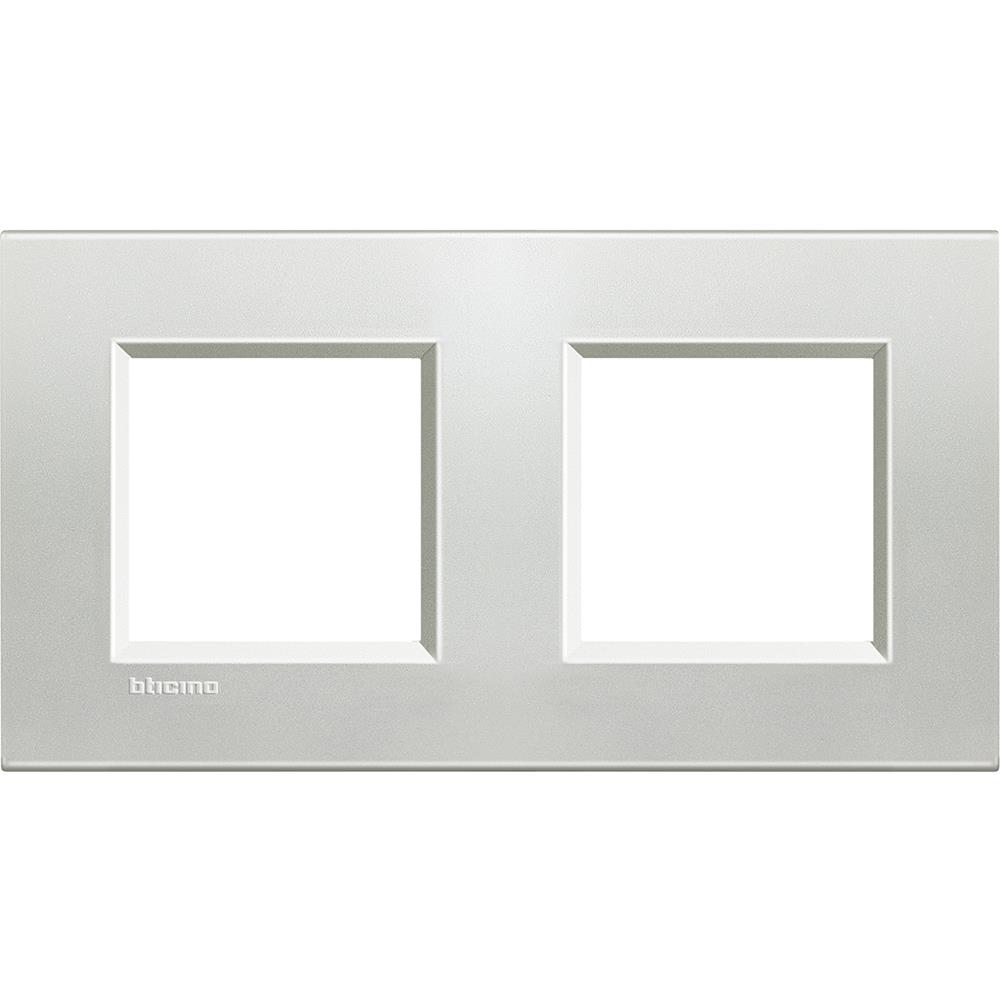 LNA4802M2AG Рамка 2x2M 71mm Living Light Square Silver Bticino_small