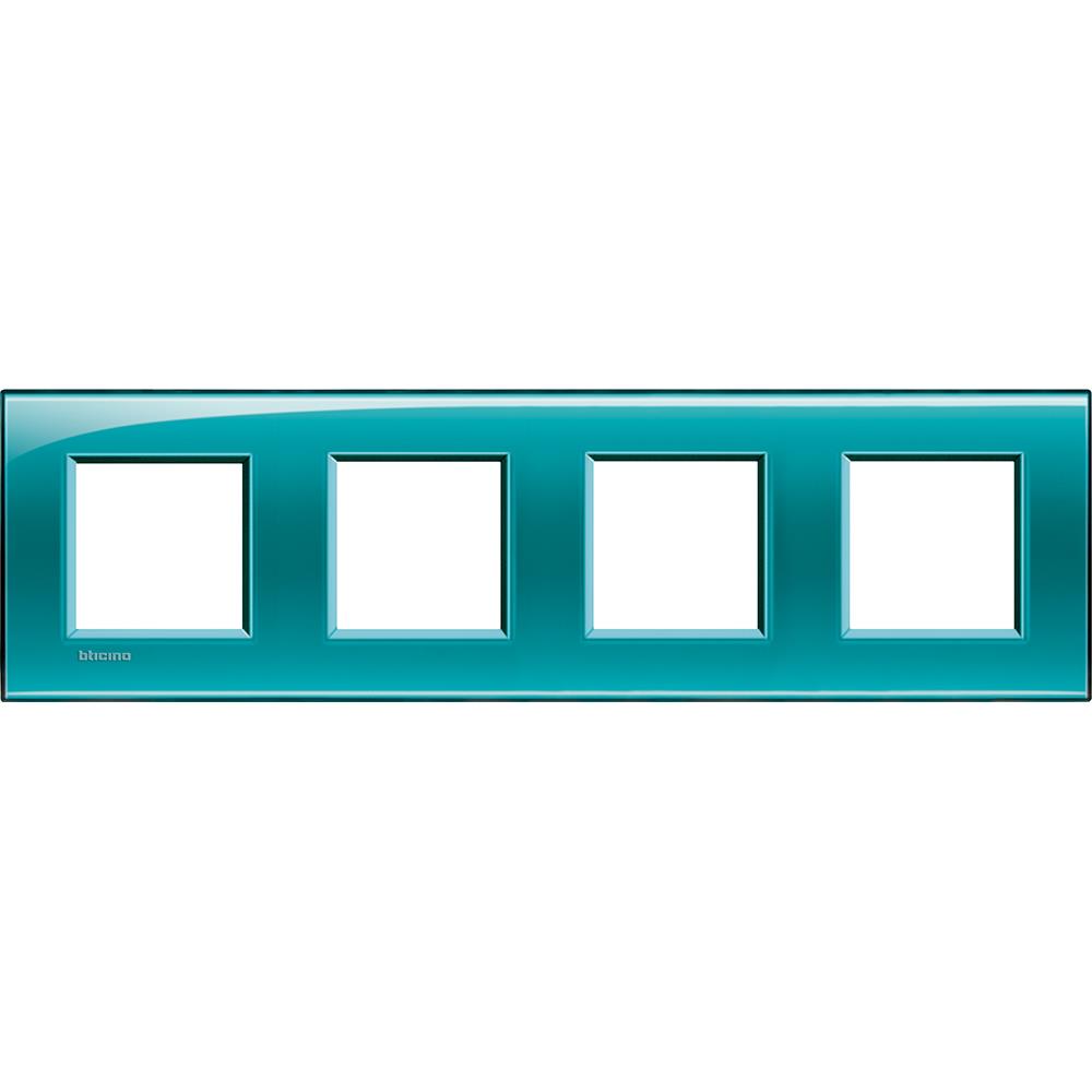 LNA4802M4VD Рамка 4x2M 71mm Living Light Square Green Bticino_small