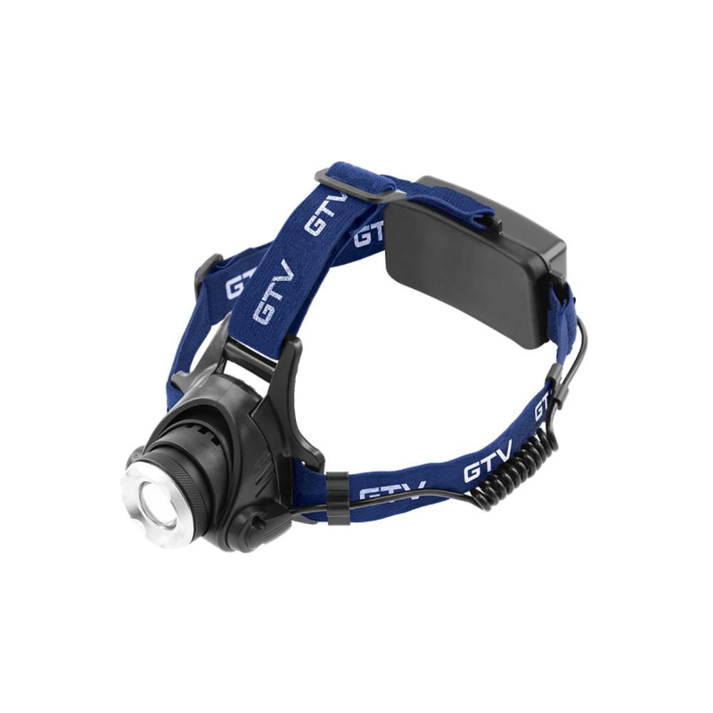 LT-LC6WT3-60 LED Фенер за глава 6W, 2 нива на светене, 3xAAA 1,5V, 350 lm, 6400K, IP44 черен GTV