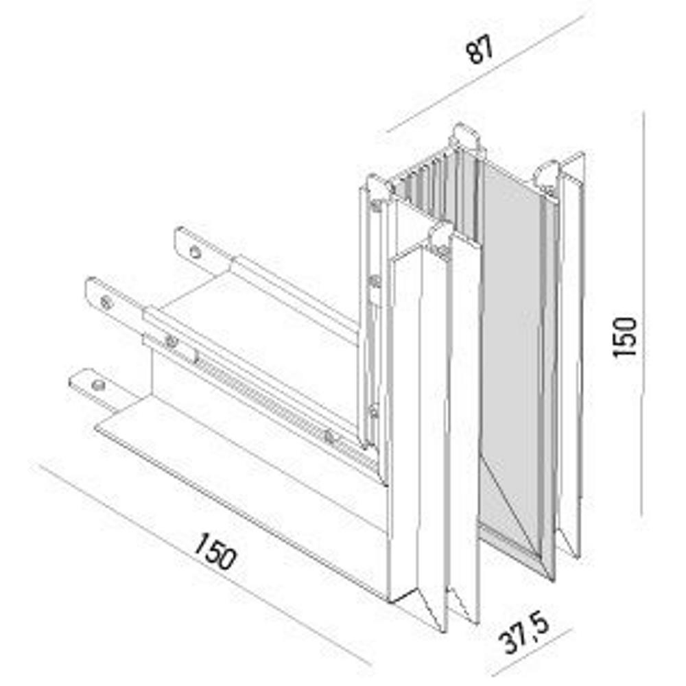 MCKR01EAC Г-образен конектор XCLICK M RECESSED 90grd, EXTERNAL ANGLE, 48V DC IP20 BK Arelux_small