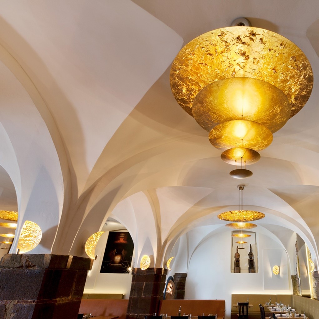 MCLG Осветително тяло Macchina della Luce, model C, LED 7x6W 2700K, Ø120-80-50см, gold, Catellani&Smith_small