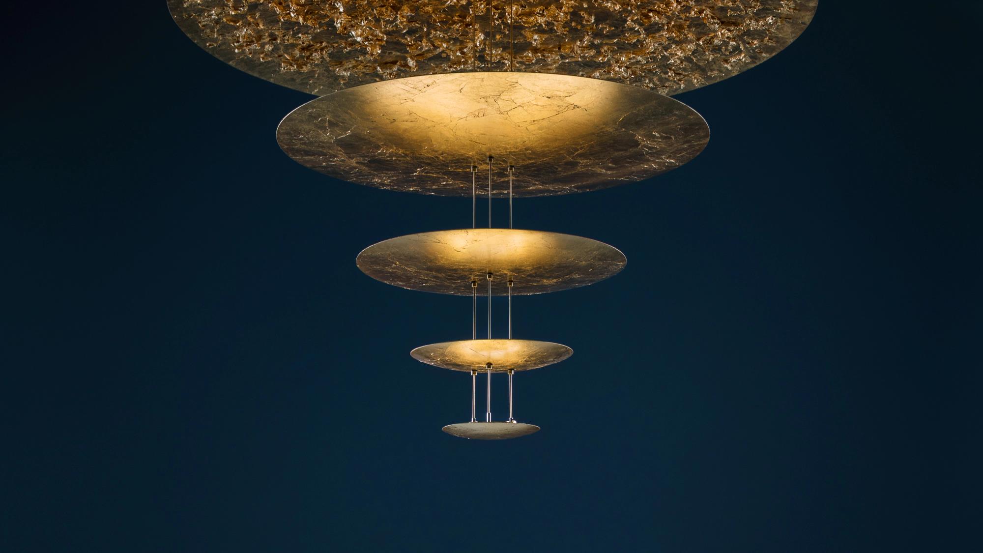 MELG Осветително тяло Macchina della Luce, model E, LED 4x6W 2700K, Ø50-30-18см, gold, Catellani&Smith