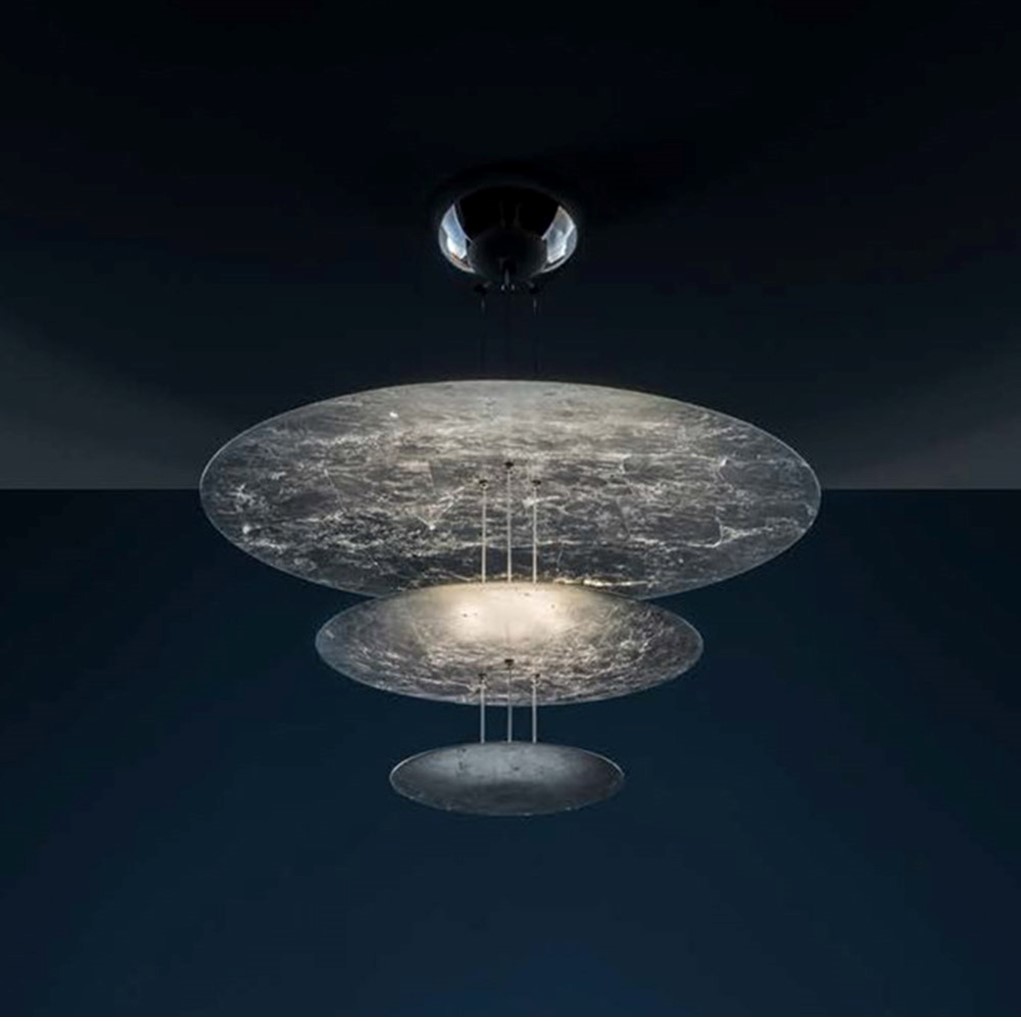 MILS Осветително тяло Macchina della Luce, model I, LED 5x6W 2700K, Ø80-50-30см, silver, Catellani&Smith