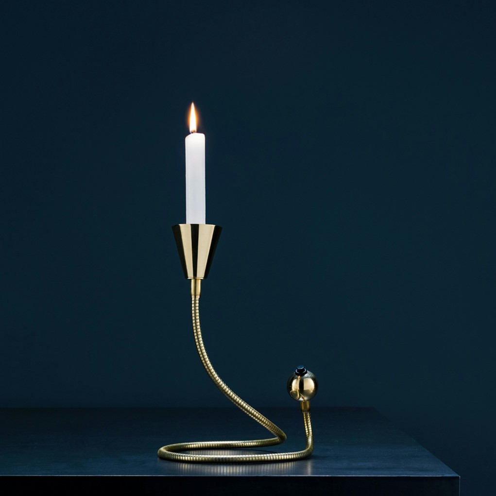 MRBR Настолна лампа - свещник Miracolo, 1x свещ, flex Ø0,85x75см, brass, Catellani&Smith