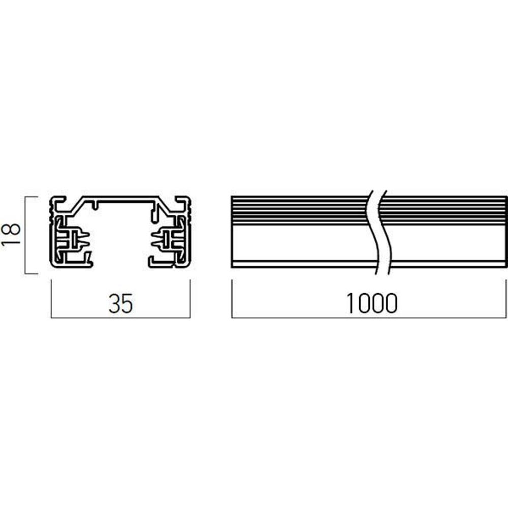 MT1001 BK Шина MINITRACK 1c TRACK 250V/16A max. 1 m IP20 BK Arelux_small