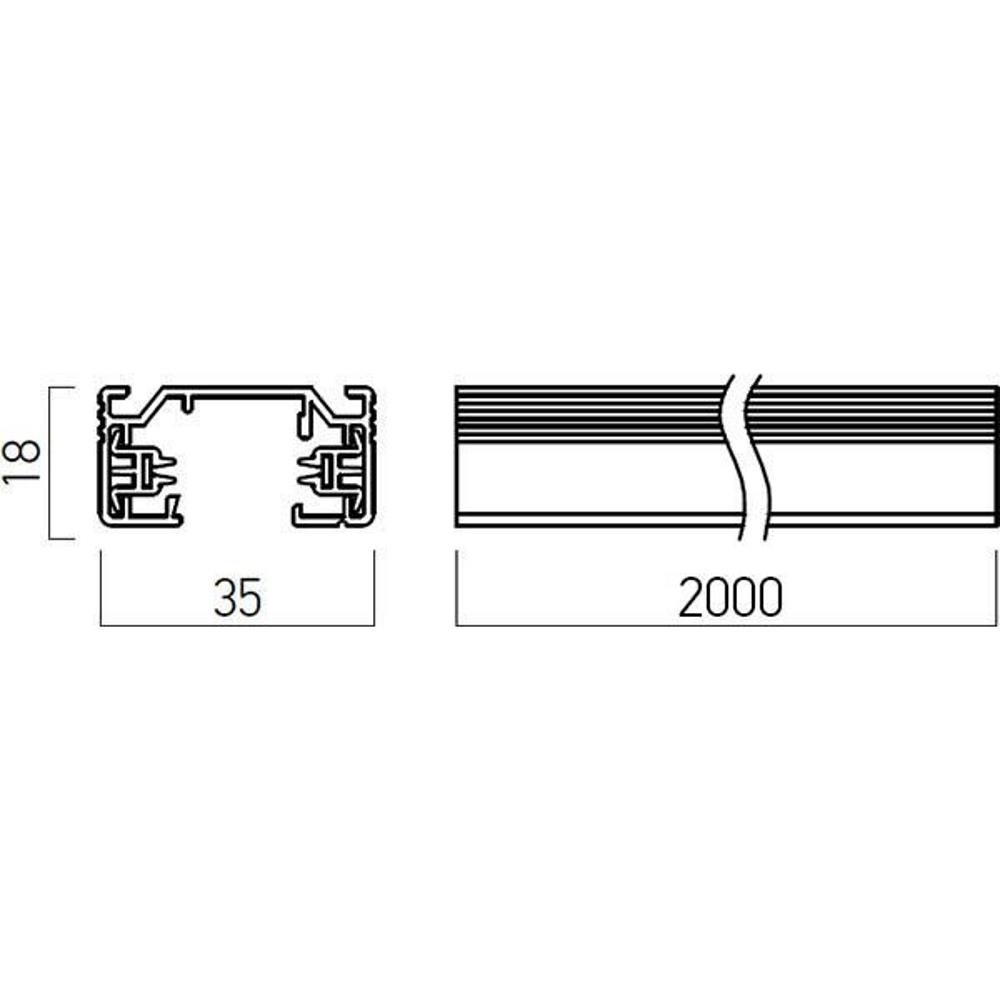 MT1002 MWH Релса MINITRACK 1c TRACK 250V/16A max. 2 m IP20 MWH Arelux_small