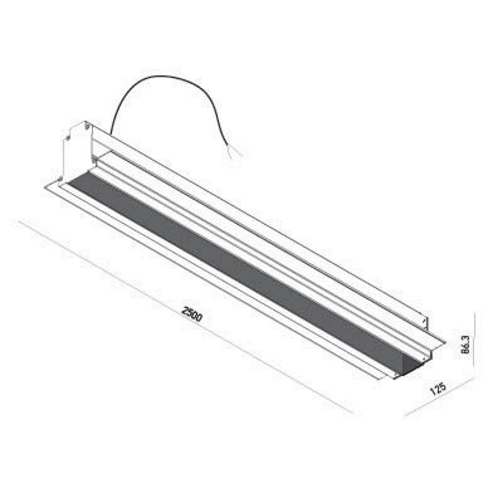 MTMR05FD Захранваща релса за вграден монтаж и захр. кабел XTRIM M 48V DC 2,5m BK Arelux_small