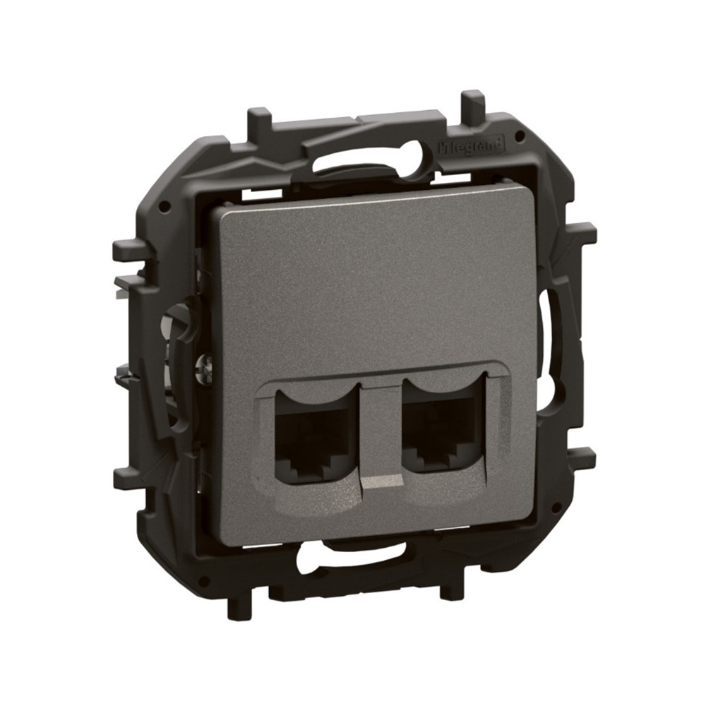 NP4331MG Двойна розетка RJ45 Niloe NEW, cat.5e UTP, сив, Legrand_small