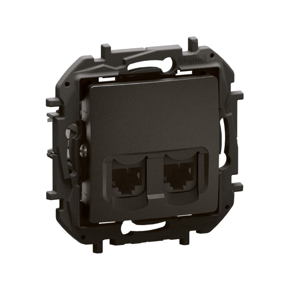 NP4335BK Двойна розетка RJ45 Niloe NEW, cat.6a STP, черен, Legrand_small