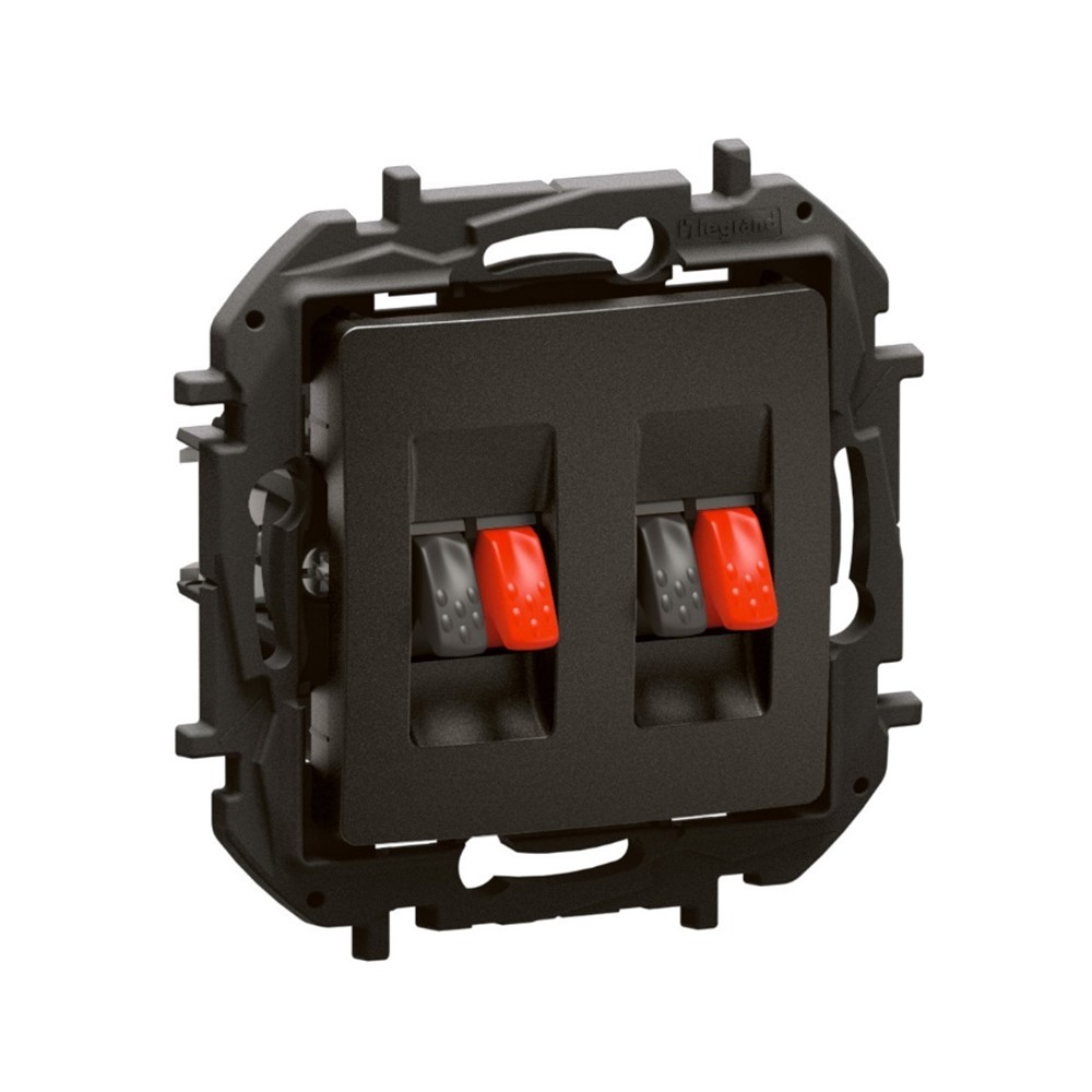 NP4411BK Двойна розетка Niloe NEW, за високоговорител, черен, Legrand