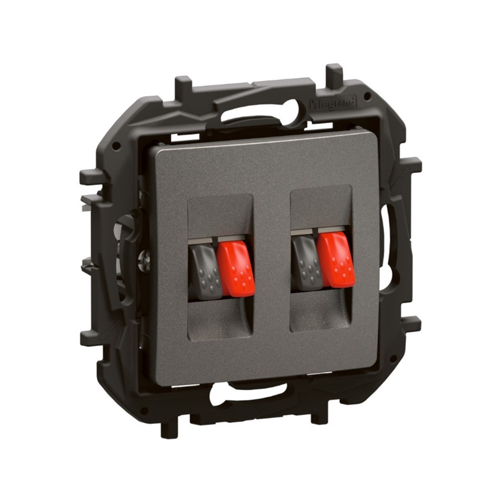 NP4411MG Двойна розетка Niloe NEW, за високоговорител, сив, Legrand