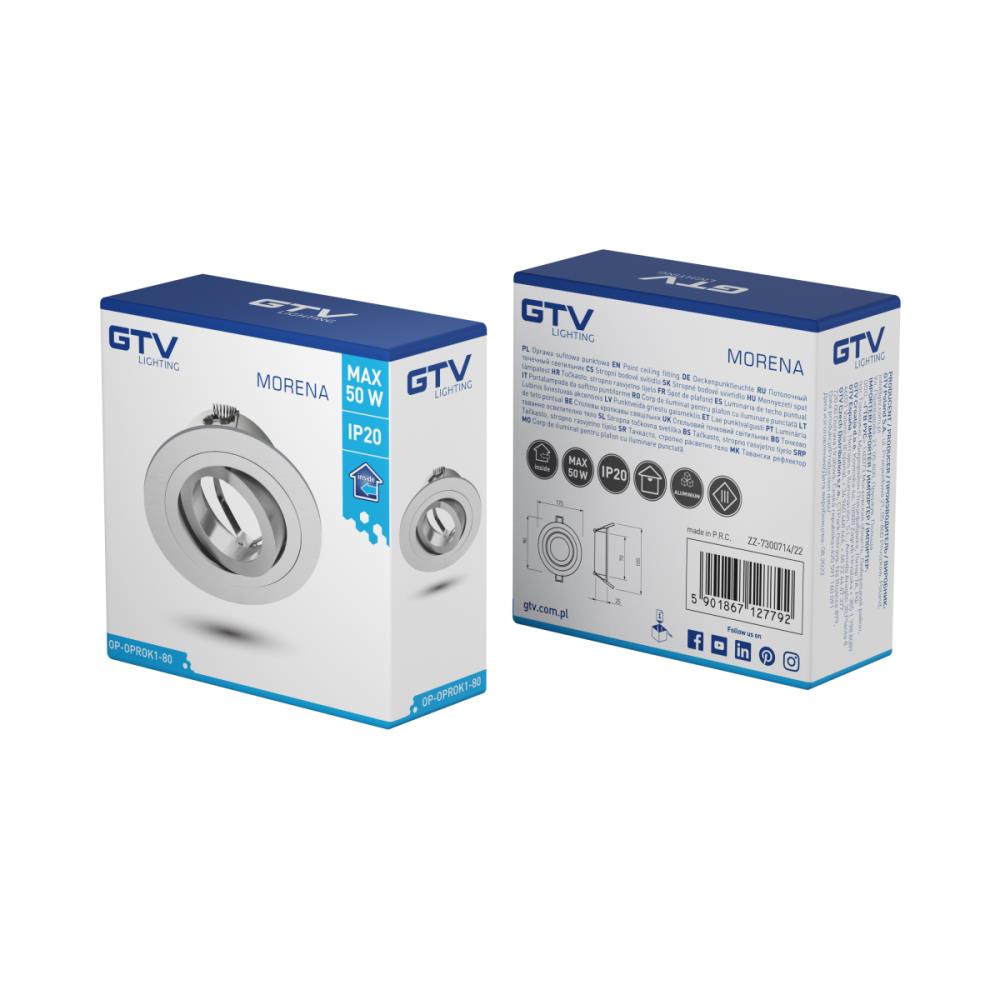 OP-OPROK1-80 Луна MORENA, С.М., регул., max.50W, IP20, Ø90, Al, сребрист GTV_small