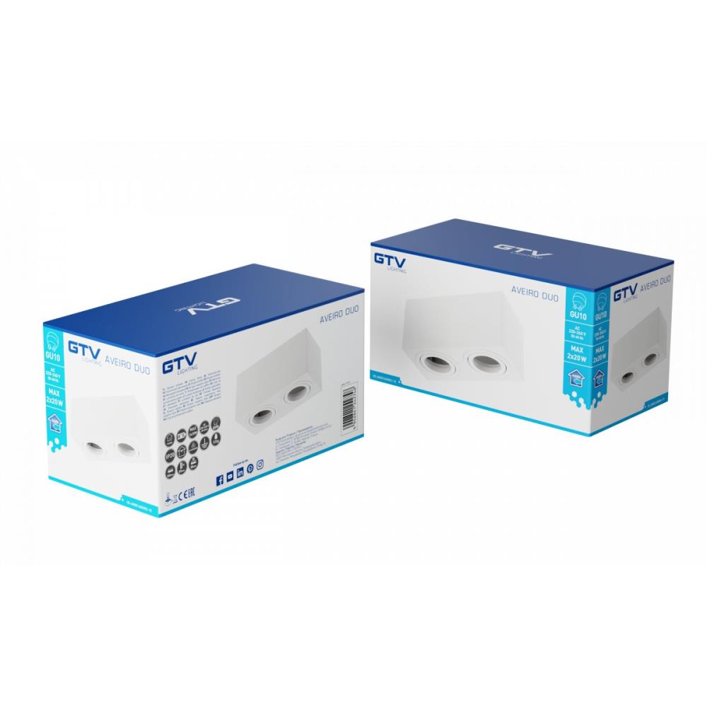 OS-AV80160KW2-10 Спот AVEIRO DUO, О.М., max. 2X20W, IP20, бял GTV_small