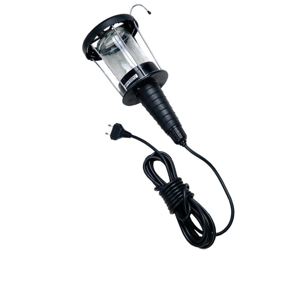 OS-KAG508-10 Преносима лампа, кабел 5м, max.60W/E27, IP20, гума+пл.+метал, черен GTV